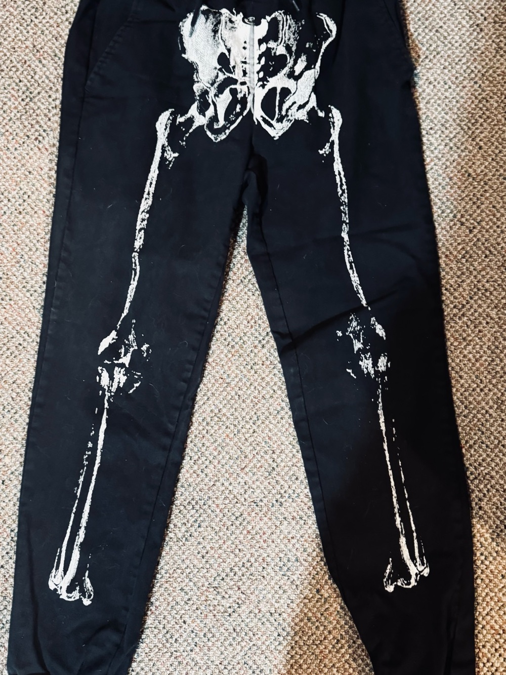 Hot Topic Unisex Black Skeleton Canvas Jogger Pants